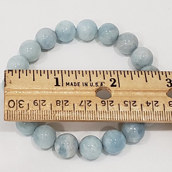 Genuine Aquamarine bead bracelet (10-12mm) 150 cts - Picture 2 of 3